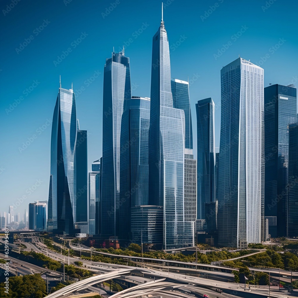 futuristic building city background City landscape and road in cinematic daylight generative ai illustration art futuristic building city background City landscape and road in cinematic daylight generative ai illustration art