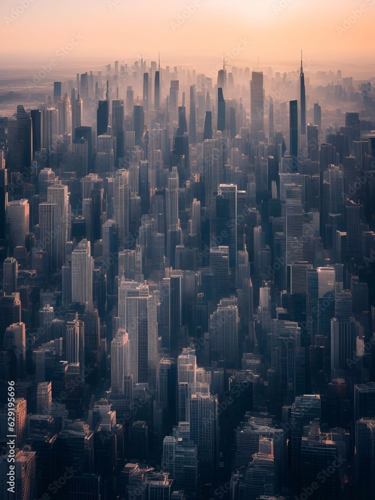 Obraz premium futuristic building city background City landscape and road in cinematic daylight generative ai illustration art
