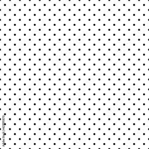 Abstract modern minimal black and white monochrome geometry small circles polka dot grid pattern background, seamless tile