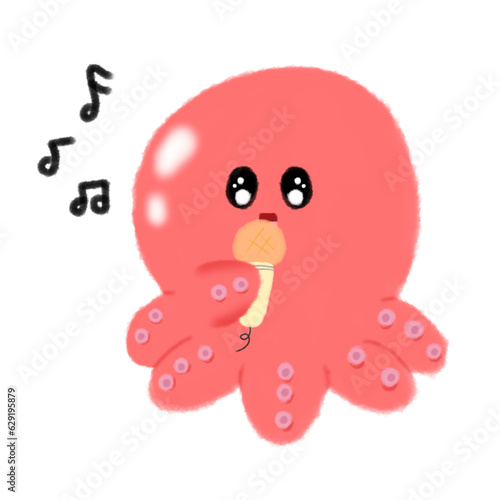 singing squid illustration