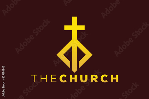 Trendy and Professional letter M church sign Christian and peaceful vector logo
