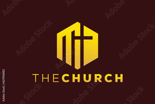 Trendy and Professional letter M church sign Christian and peaceful vector logo