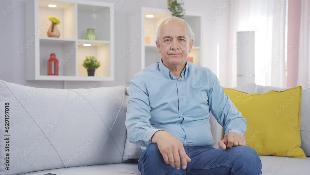 Old man looking negative at camera. Old man looking negative at camera.