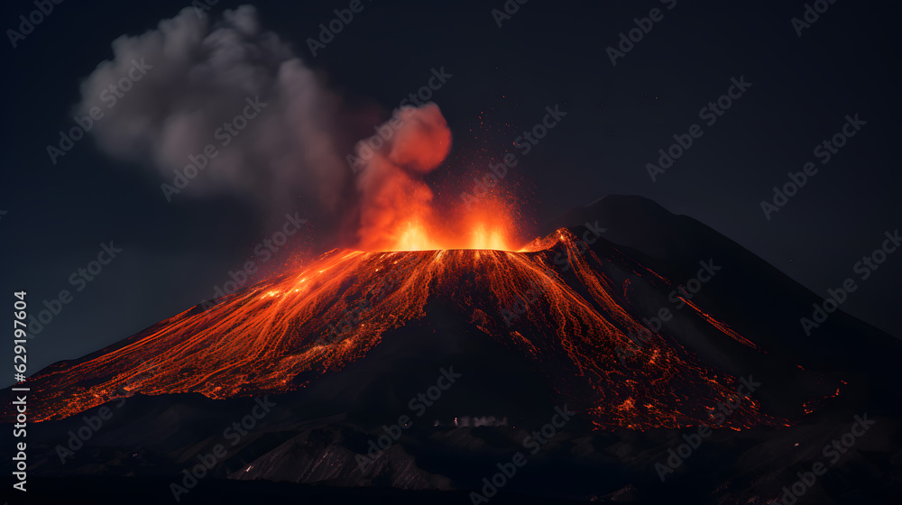 Beautiful Volcano Eruption
