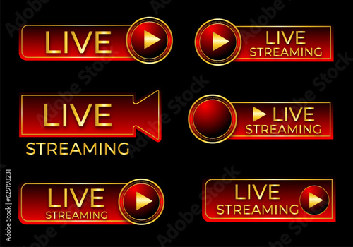 Collection of live streaming golden shape