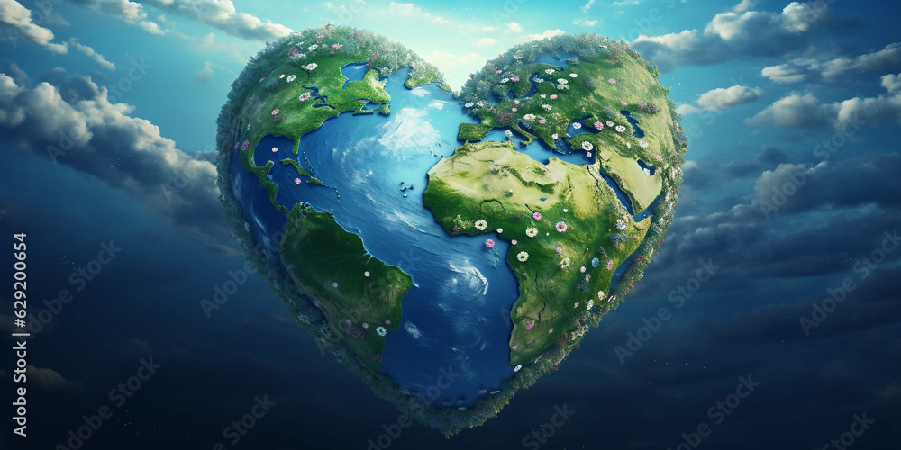 Green Earth Heart from Space: A Metaphor for the Planet's Health,  Green Earth Heart from Space: A Metaphor for the Planet's Health
