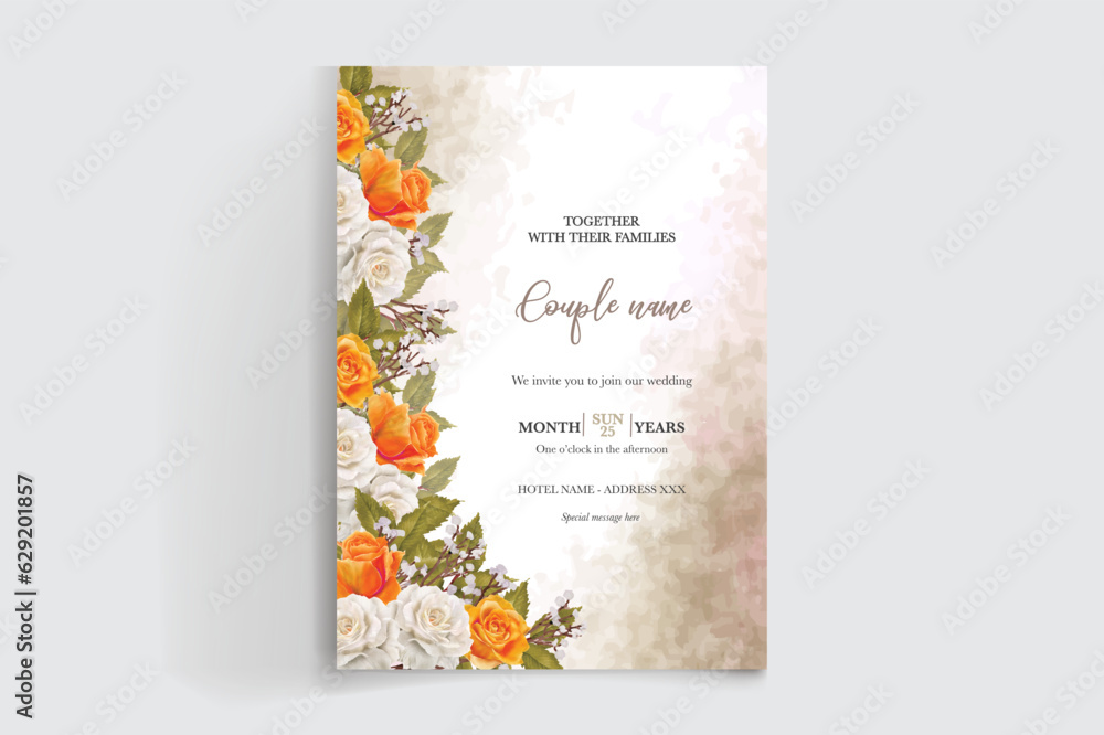 Fototapeta premium wedding floral invitation card templates