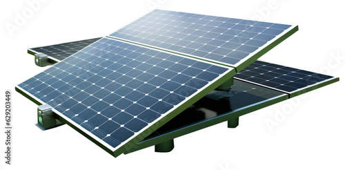 solar panel on stand, isolated