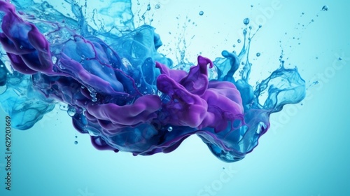 Ink drop in water background.Generative AI.