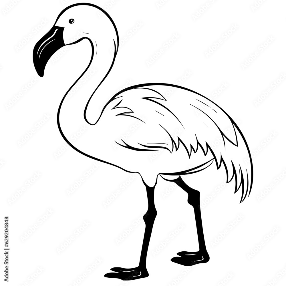 Flamingo chick flat vector illustration isolated on white background Flamingo chick flat vector illustration isolated on white background