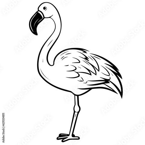 Flamingo chick flat vector illustration isolated on white background