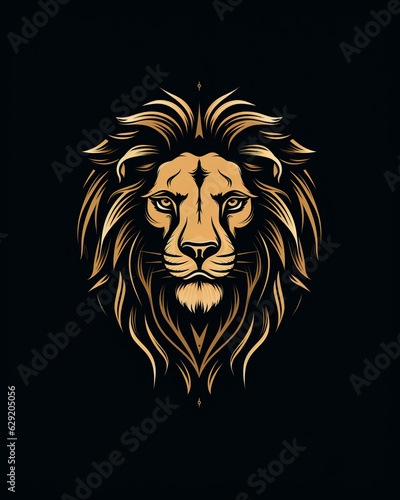 Wallpaper Mural Black and gold logo design featuring a lion Torontodigital.ca