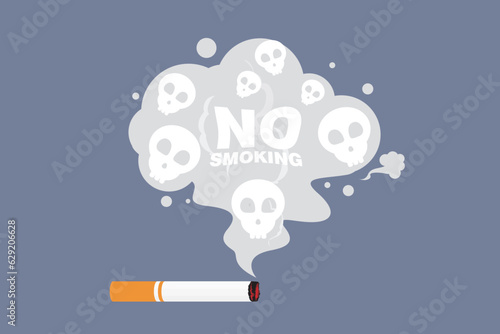 The dangers of smoking for health. Warning sign do not smoke