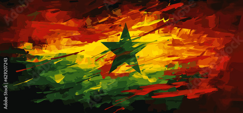 flag of the republic, flag of the republic, a brush stroke paint flag of African country