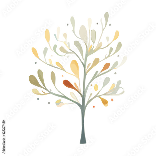 Cute watercolor tree. Scandinavian vector trees. Childish vector illustration