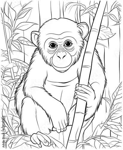 chimpanzee animal coloring page
