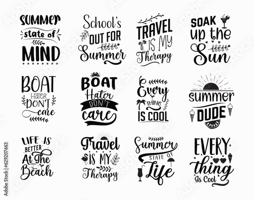 Summer SVG Bundle, T-shirt Design , Summer typography t shirt design vector ,Summer Bundle SVG Cut File, Beach Life SVG, Sweet Summertime Quote Design, Summer SVG design, White background