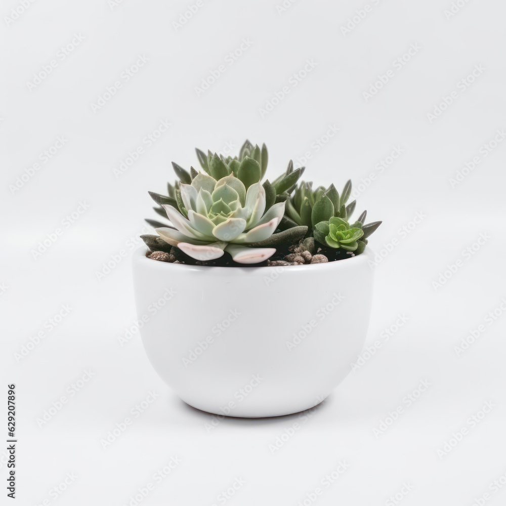 Create your own succulent garden with these beautiful plants in a white bowl. Perfect for any decor and easy to care for. AI Generative. Create your own succulent garden with these beautiful plants in a white bowl. Perfect for any decor and easy to care for. AI Generative.