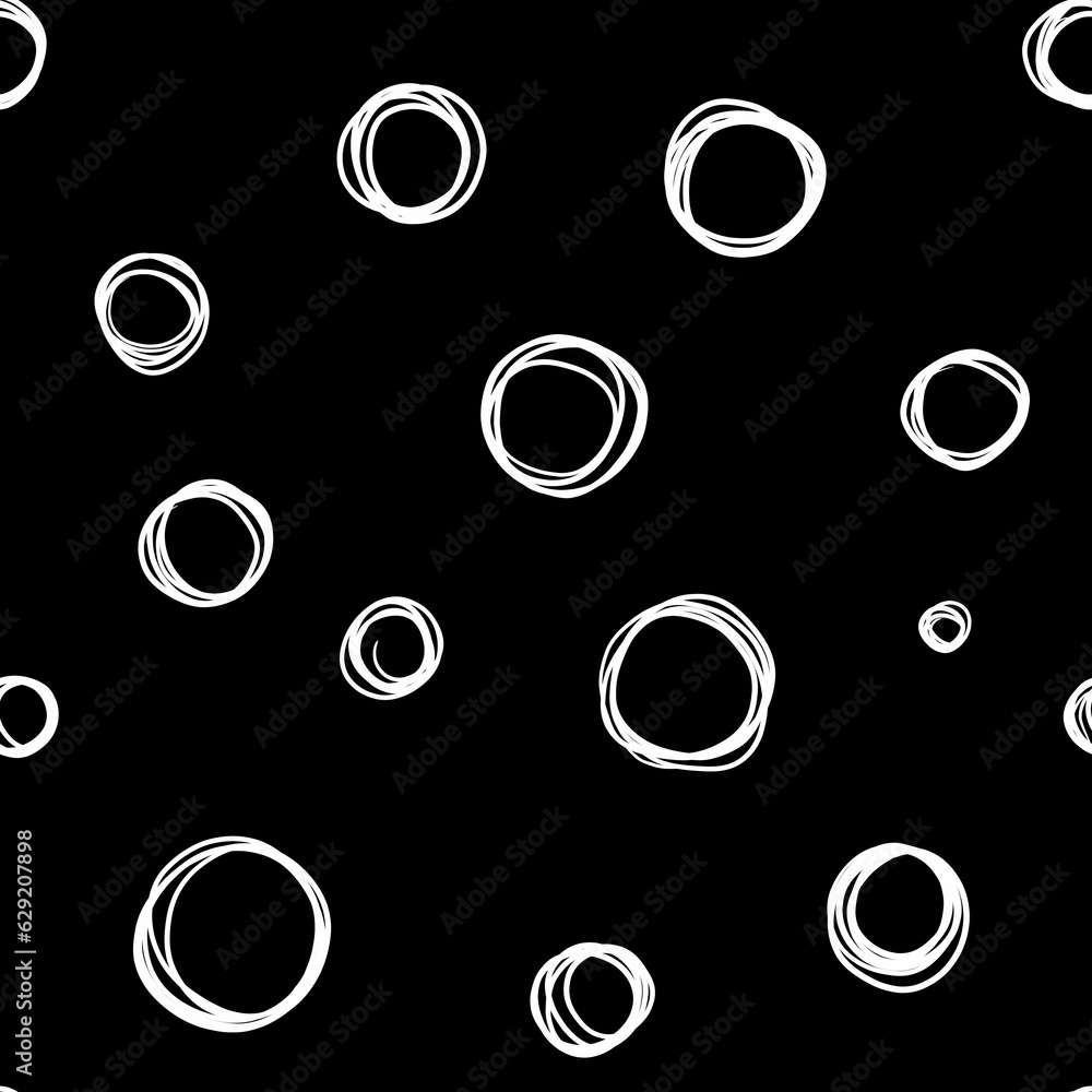 abstract black simple circle on white background endless texture. seamless pattern for wed design 