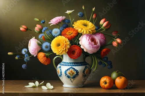 vase with flowers generated ai