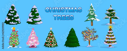 Christmas Trees Illustration Set