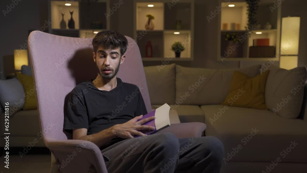 The cowardly man who thinks he hears a voice while reading a book. The cowardly man who thinks he hears a voice while reading a book.