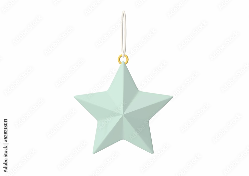 3D render of a Christmas star ornament isolated on the white background 3D render of a Christmas star ornament isolated on the white background