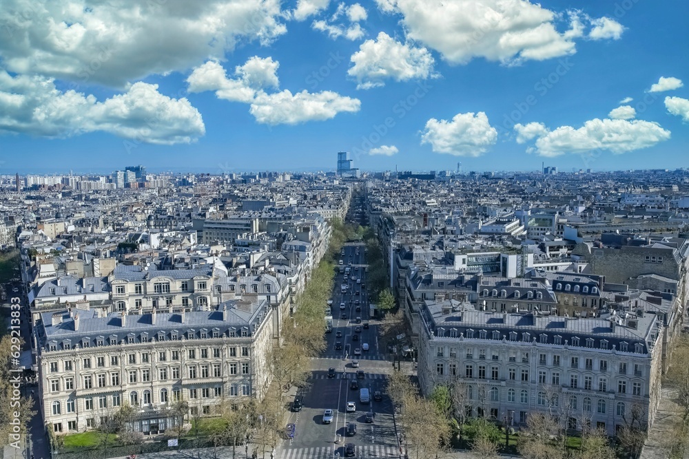 Paris, beautiful Haussmann facades and roofs 