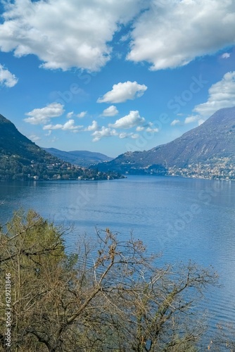 Como city in Italy, view from the lake