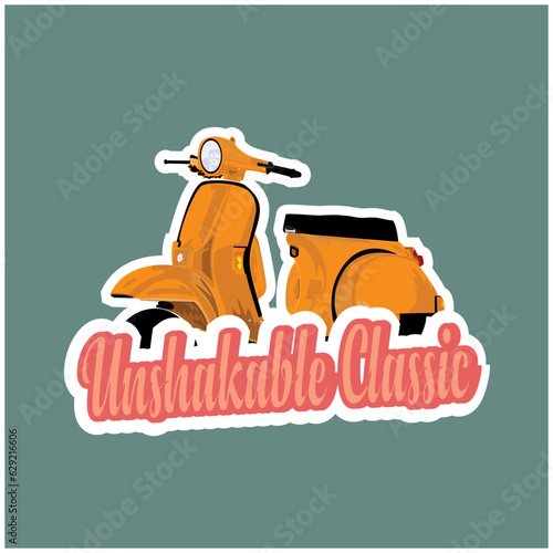 classic motor scooter with quote "Ushukuble Classic"
