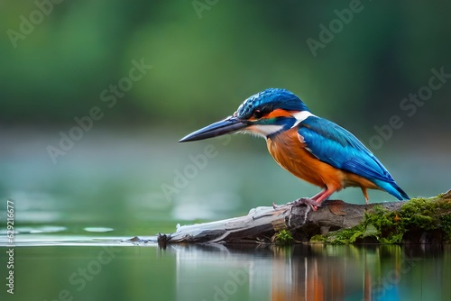kingfisher on branch generated by AI © Adan