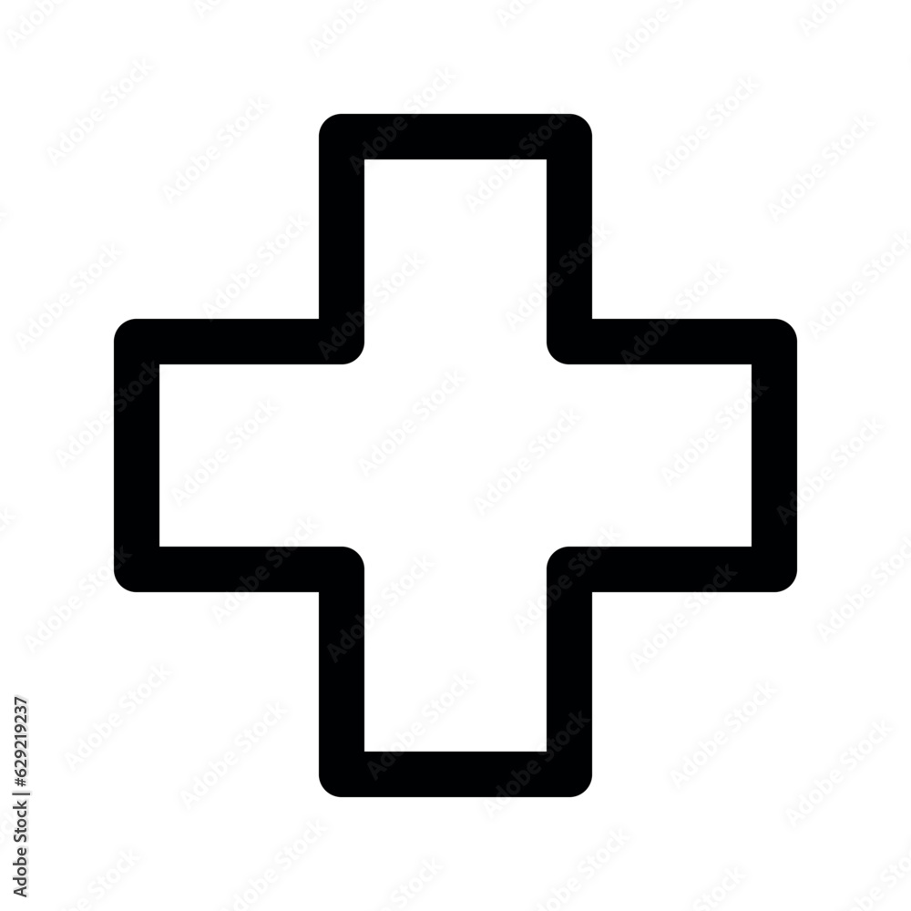 Illustration vector graphic icon of Cross. Outline Style Icon. Shape Themed Icon. Vector illustration isolated on white background. Perfect for website or application design. Illustration vector graphic icon of Cross. Outline Style Icon. Shape Themed Icon. Vector illustration isolated on white background. Perfect for website or application design.