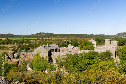 View of the medieval village of La Couvertoirade in Larzac, Aveyron, France