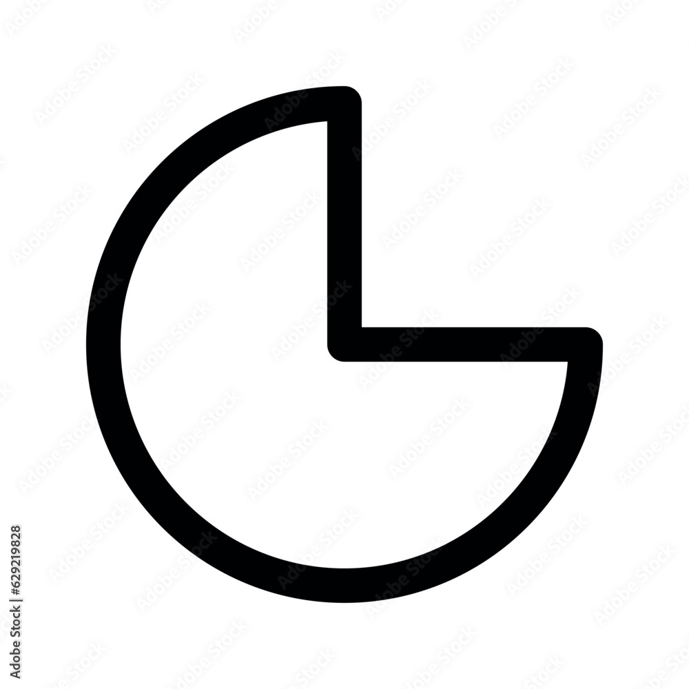 Illustration vector graphic icon of Pie. Outline Style Icon. Shape Themed Icon. Vector illustration isolated on white background. Perfect for website or application design. Illustration vector graphic icon of Pie. Outline Style Icon. Shape Themed Icon. Vector illustration isolated on white background. Perfect for website or application design.