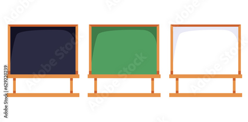 Chalkboard blackboard school classroom isolated set concept. Vector graphic design illustration