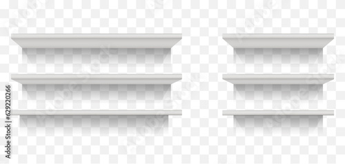 White shelf bookshelf empty wooden concept. Vector graphic design illustration