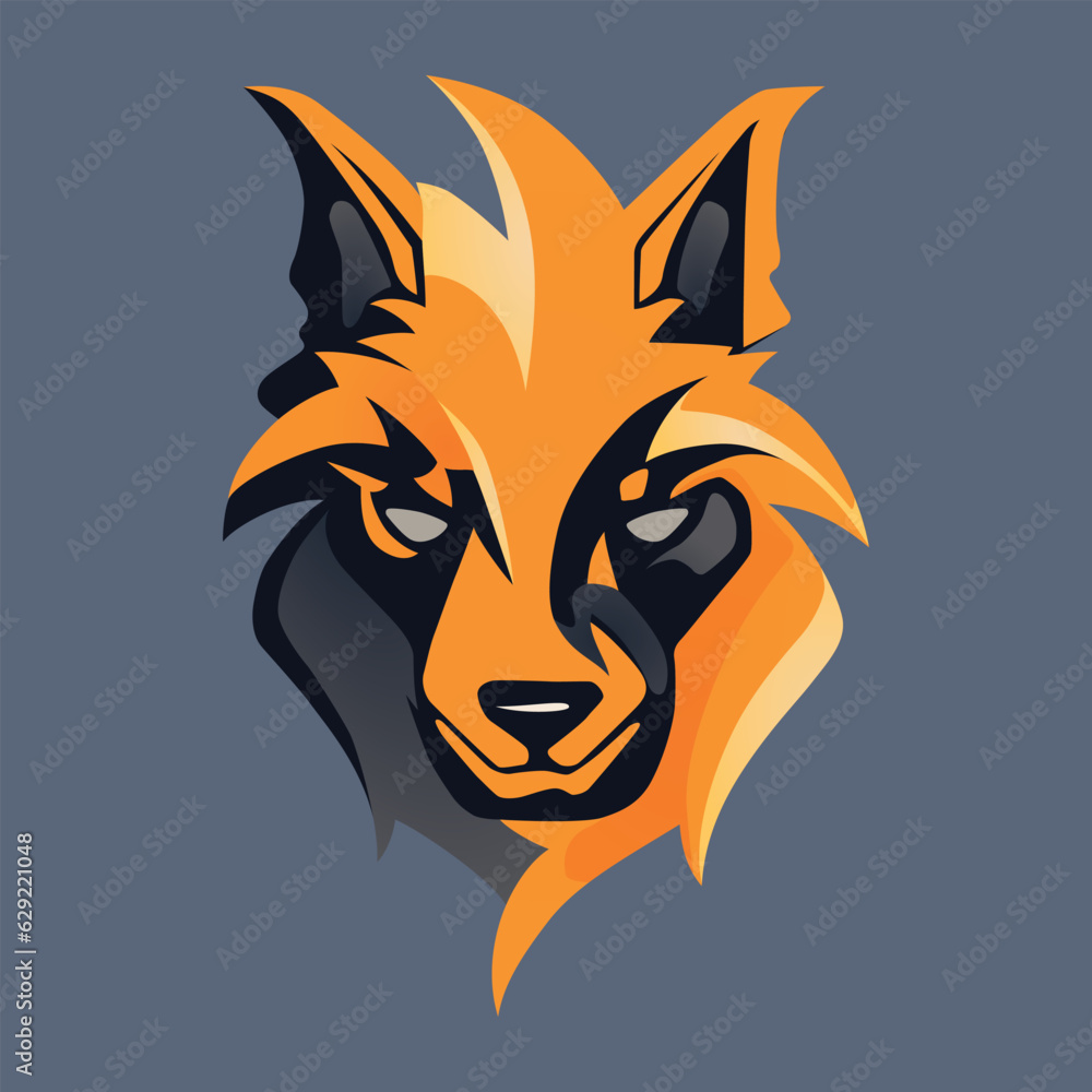 Obraz premium Head of a wolf. Styling the head for your design. Vector illustration, isolated objects. Logo design.