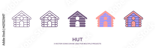 mud hut icon in different style vector illustration. set of a mud hut vector icons designed in filled, outline, line and stroke style can be used for web, mobile, ui. isolated on white background