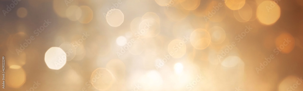 Abstract background of blurred bokeh lights in a warm color palette, ranging from light peach to deep gold, creating a soft and dreamy feel.
 - obrazy, fototapety, plakaty 