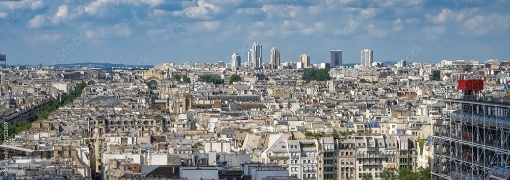 Paris, aerial view of the Pompidou center
