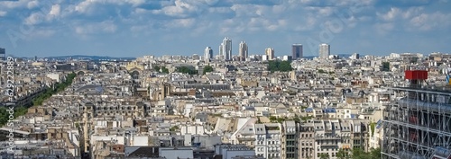 Paris, aerial view of the Pompidou center 