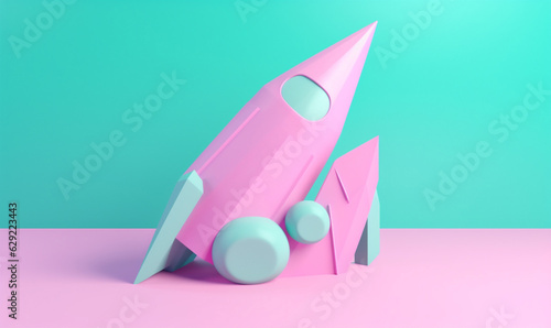 business start spaceship bitcoin finance technology space startup launch rocket. Generative AI.