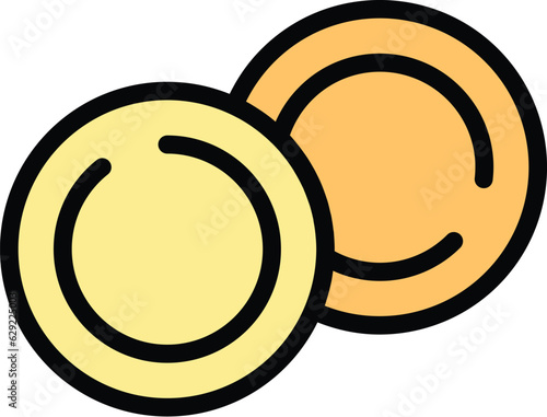 Auditory earplugs icon outline vector. Listen protection. Reduction ppe color flat