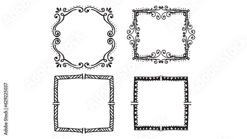 Vintage frames. Abstract banners with ornamental and floristic elements.