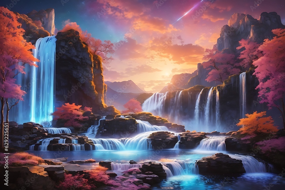 Enchanting Celestial Waterfall