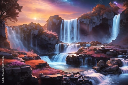 Enchanting Celestial Waterfall