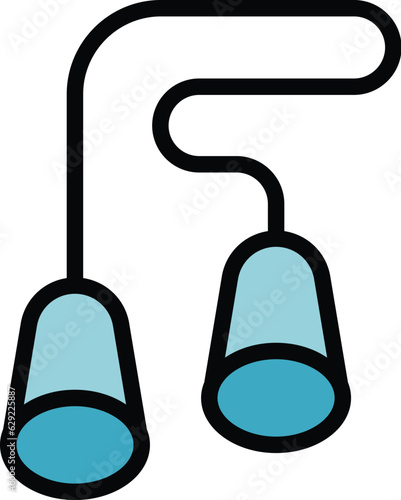 Ppe earplugs icon outline vector. Earplug auditory. Listen plug color flat