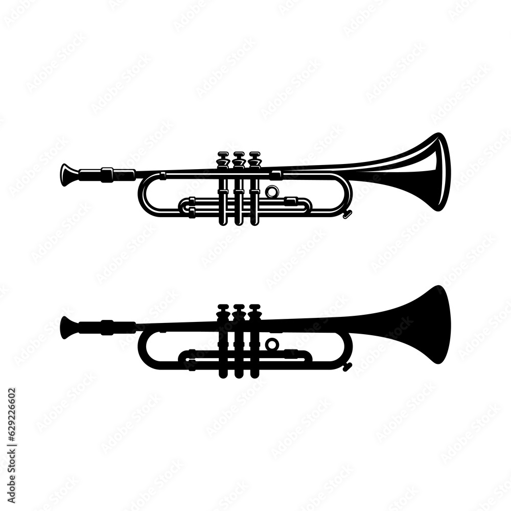 Naklejka premium trumpet wind instrument vector design