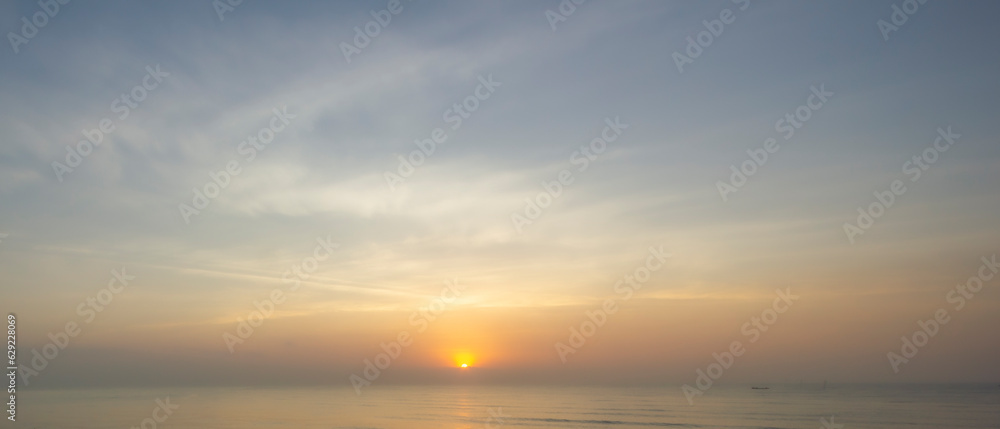 Natural blurred sunrise backgrounds over the sea
