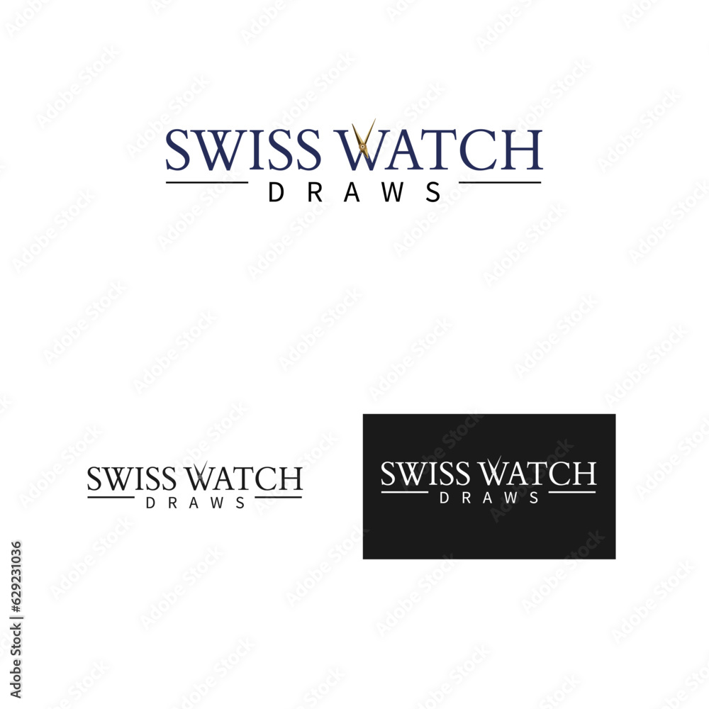 swiss watch logo template. Watches frame logo. vector logo